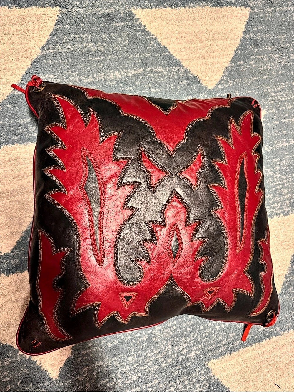 Red & Brown Geometric Accent Pillow